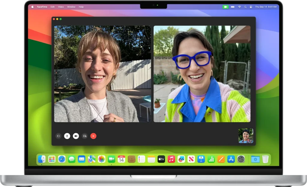 How to Check a Used MacBook Before Buying? macos sonoma macbook pro facetime call desktop hero - UsedLaptops.ae